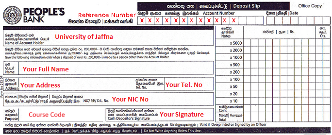 Sample Bank Deposit Slip